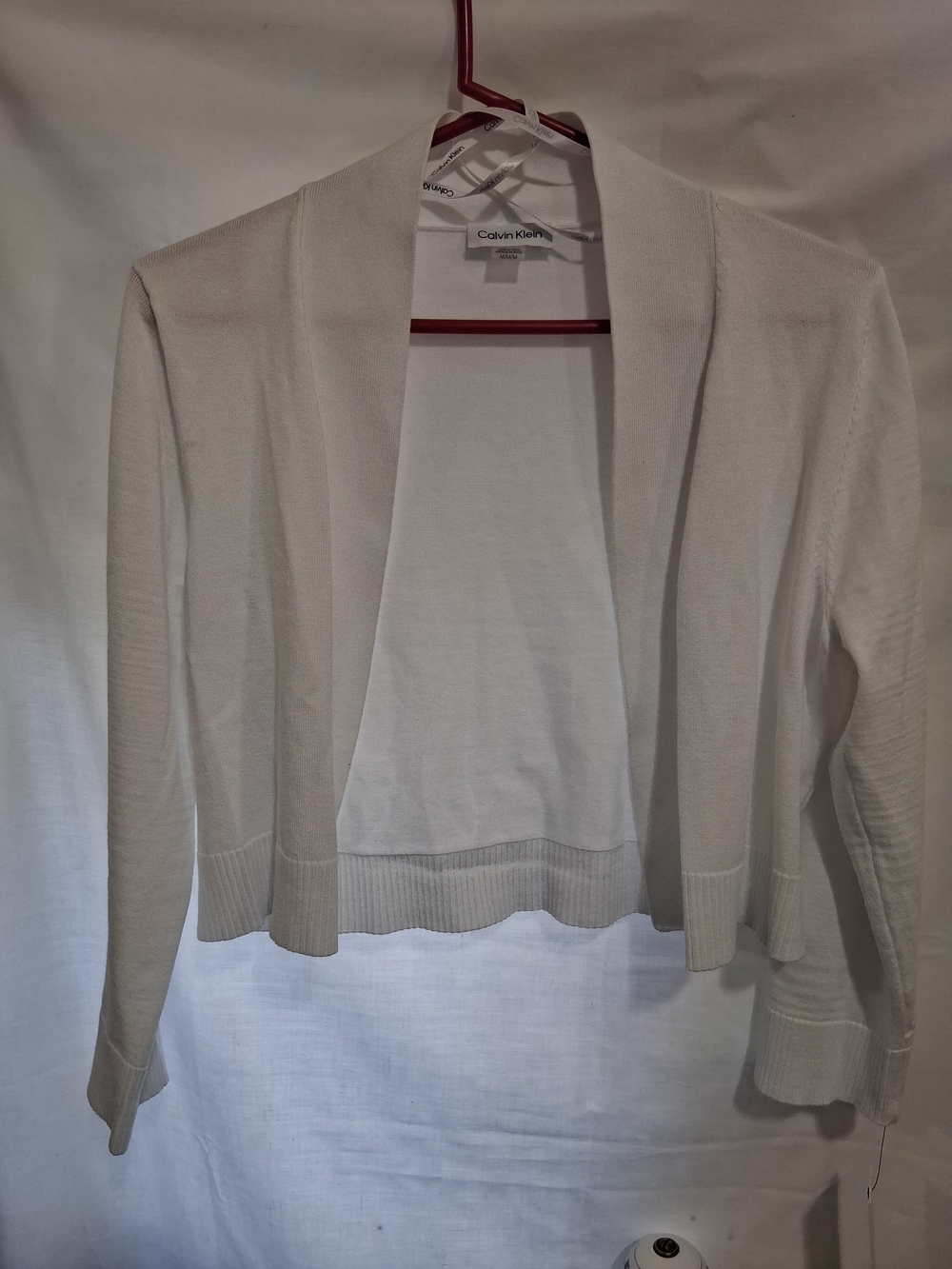 NWT Calvin Klein Crisp White Shrug Sweater M Retail $ 49.98